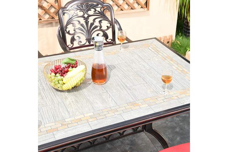 Обеденная группа из литого алюминия стол Древний путь(185х100) + 8 кресел Финляндия (9 предметов)-2