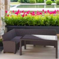 Комплект мебели под ротанг Калифорния “California“ с угловым диваном 240х240 см арт.80497-5П без подушек и столом 165х95 см арт. 80145