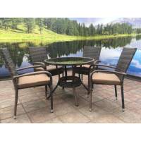 Обеденная Мебель из искусственного ротанга стол Сантос «SANTOS» и 4 стула-кресла