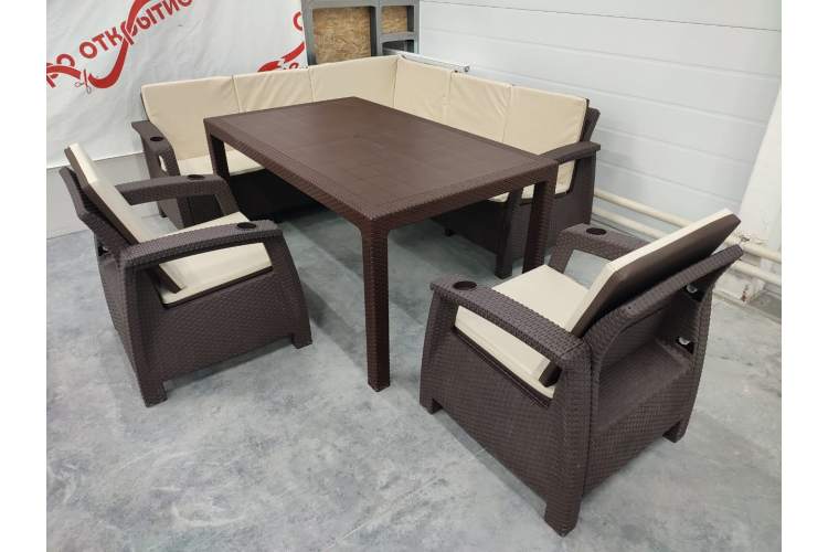 Обеденная группа под искусственный ротанг YALTA LARGE MAXI SET-4