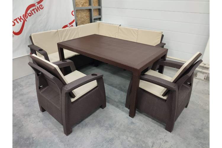 Обеденная группа под искусственный ротанг YALTA LARGE MAXI SET-5