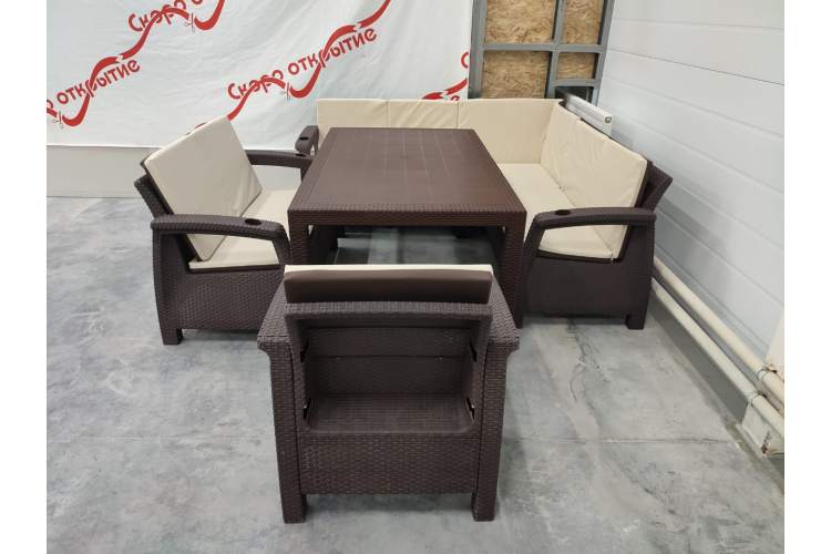 Обеденная группа под искусственный ротанг YALTA LARGE MAXI SET-6