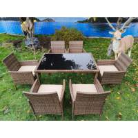 Обеденная группа из искусственного ротанга стол Анкор + 6 кресел