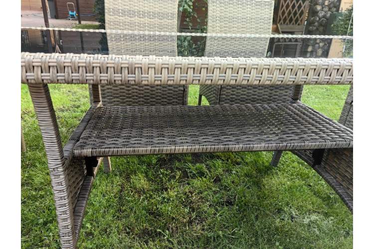 Обеденная группа плетеной мебели Албания «Albania» с подушками Greige-8