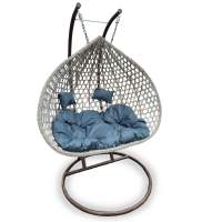 Подвесное кресло кокон из искусственного ротанга МД-1028 — Серый