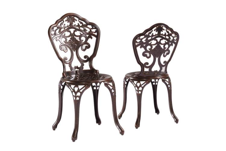 Комплект мебели из литого алюминия стол круглый СОРРЕНТО «SORRENTO» D78 + 4 стула НЬЮ ЙОРК «NEW YORK» бронза-4