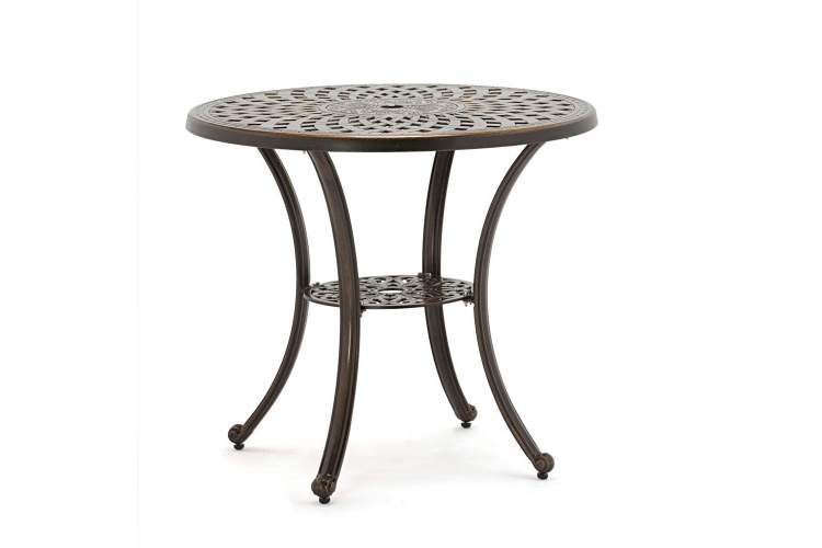 Комплект мебели из литого алюминия стол круглый СОРРЕНТО «SORRENTO» D78 + 4 стула НЬЮ ЙОРК «NEW YORK» бронза-2