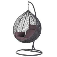 Кресло подвесное на металлокаркасе плетеное