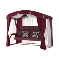 Садовые качели Redford «Бригантина Люкс Бордо» с москитной сеткой