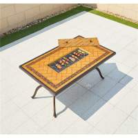 Стол прямоугольный с барбекю из литого алюминия БАРБЕКЮ-1 «BBQ-1» 151х94