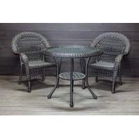 Садовый комплект из искусственного ротанга Мэдисон НЬЮ (Medison NEW) стол круглый D90 + 2 кресла без подушек