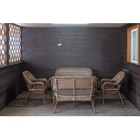 Обеденный комплект из искусственного ротанга Мэдисон(Madison) Family set с подушками на сидение