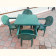 Комплект пластиковой мебели (стол квадратный Дублин 800х800 зеленый + 4 кресла Барселона зеленых)