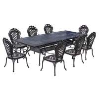 Садовый обеденный комплект из литого алюминия стол Секвойя «Sequoia» 265х113 арт.6367 + 8 кресел Финляндия