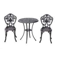 Кофейный набор из литого алюминия стол Макао D68 + 2 стула Нью Йорк