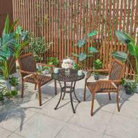 Кофейный набор мебели из искусственного ротанга стол Сорренто D.78 + 2 кресла Бамбук-3