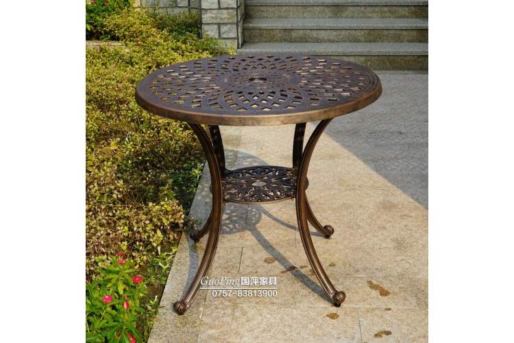 Комплект мебели из литого алюминия стол круглый СОРРЕНТО «SORRENTO» D78 + 4 стула НЬЮ ЙОРК «NEW YORK» бронза-3