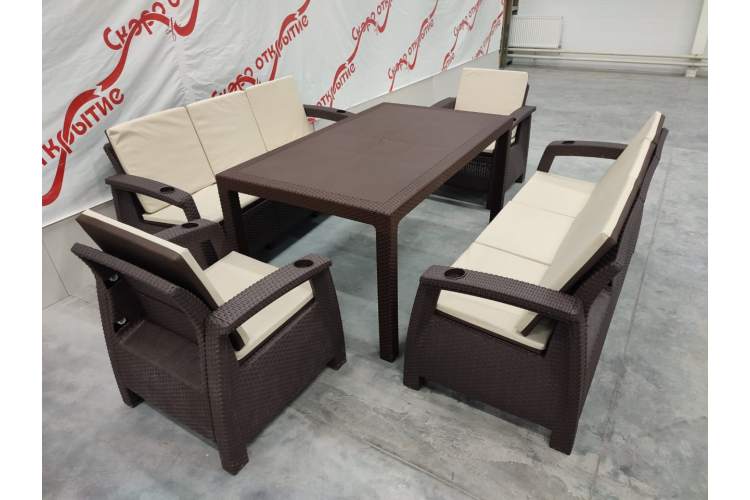 Обеденный комплект под ротанг YALTA FAMILY MAXI SET