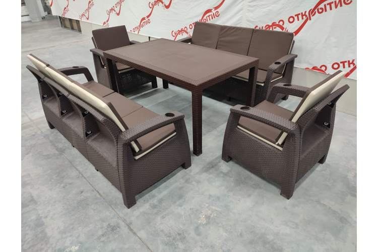 Обеденный комплект под ротанг YALTA FAMILY MAXI SET-8