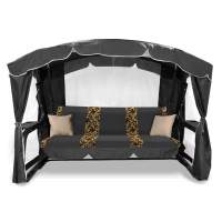 Садовые качели Торонто Люкс 200 с москитной сеткой Graphite