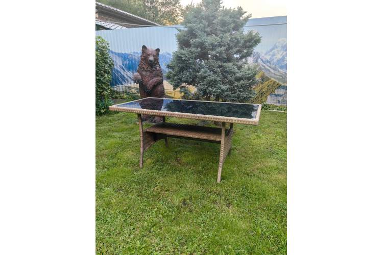 Обеденная группа плетеной мебели Албания + 2 кресла + двухместный диван Анкор Greige (серо-бежевая)-6