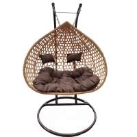 Подвесное кресло кокон из искусственного ротанга МД-1028 — Бежевое