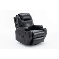 Реклайнер (массаж, подогрев, вращение, качание и раскладывание) 5 в 1 — Black
