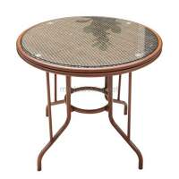 Мебель для ресторана Стол алюминиевый круглый из искусственного ротанга D80 БАМБУК «BAMBOO» арт.2015 для кафе