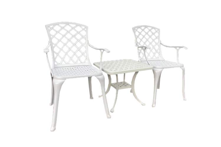 Кофейный набор уличной мебели из литого алюминия столик Вилла + 2 кресла Седона