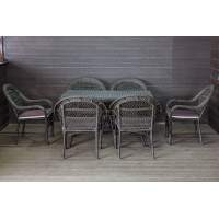 Садовый комплект мебели из искусственного ротанга Мэдисон НЬЮ (Medison NEW) 6 кресел + стол с подушками на сидение