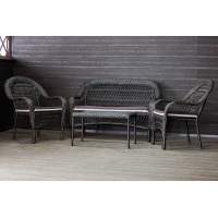Садовый комплект из искусственного ротанга Мэдисон НЬЮ (Medison NEW) terrace set с прямоугольным столиком с подушками на сиденье