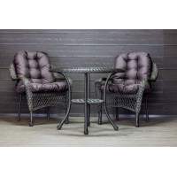 Садовый комплект из искусственного ротанга Мэдисон НЬЮ (Medison NEW) стол круглый D90 + 2 кресла с подушками на сиденье и спинку