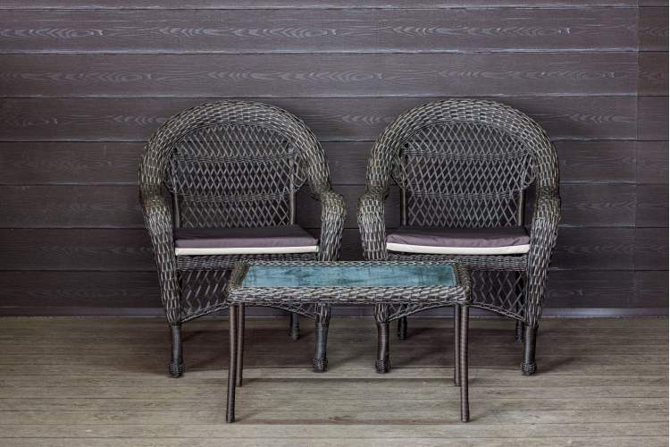 Садовый комплект из искусственного ротанга Мэдисон НЬЮ (Medison NEW) Balcony set с прямоугольным столиком с подушками на сиденье-2