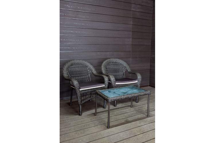 Садовый комплект из искусственного ротанга Мэдисон НЬЮ (Medison NEW) Balcony set с прямоугольным столиком с подушками на сиденье