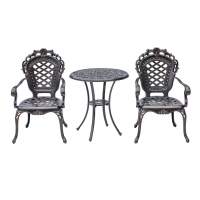 Кофейный набор из литого алюминия стол Макао D68 + 2 кресла Финляндия