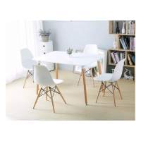 Обеденный комплект Стол Прайз Белый+ 4 кресла Люпин Белые