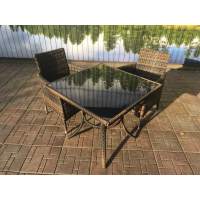 Комплект мебели из искусственного ротанга стол Греция + 2 кресла Вирджиния(подушки в комплекте) арт.77596