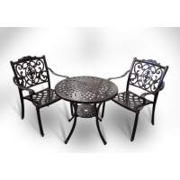 Комплект мебели из литого алюминия стол круглый Сорренто + 2 кресла Флоренс