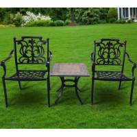 Комплект мебели из литого алюминия стол квадратный Опалия + 2 кресла Миранда