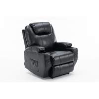 Электрический кресло-реклайнер Киви «KIWI» 3 в 1 (раскладывание, массаж и подогрев) — Black