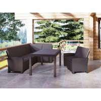 Комплект мебели под ротанг Калифорния “California“ с угловым диваном 240х136 см, 2х-местным диваном 121х62 см с подушками на спинку и столом 165х95 см