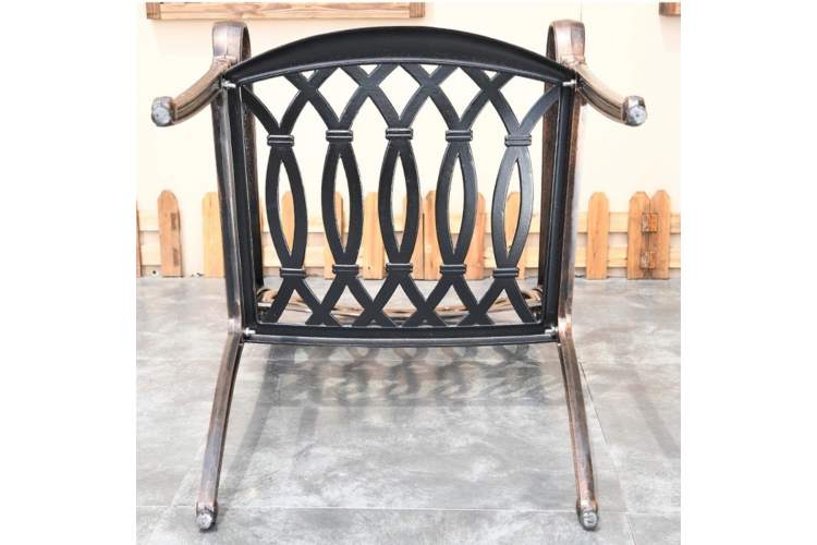 Комплект мебели из литого алюминия стол квадратный АДОНИС «ADONIS» 90х90 + 4 кресла ОПУС «OPUS»-2