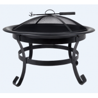 Чаша для костра с черным порошковым покрытием, кочерга в комплекте. Толщина казана 5мм