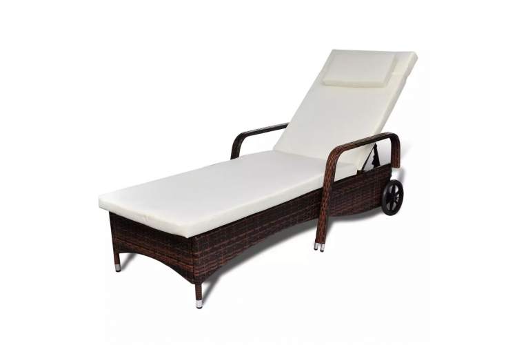 Шезлонг, лежак из искусственного ротанга на металлическом каркасе ТОСКАНА «TUSCANY» Dark brown арт.572217-3