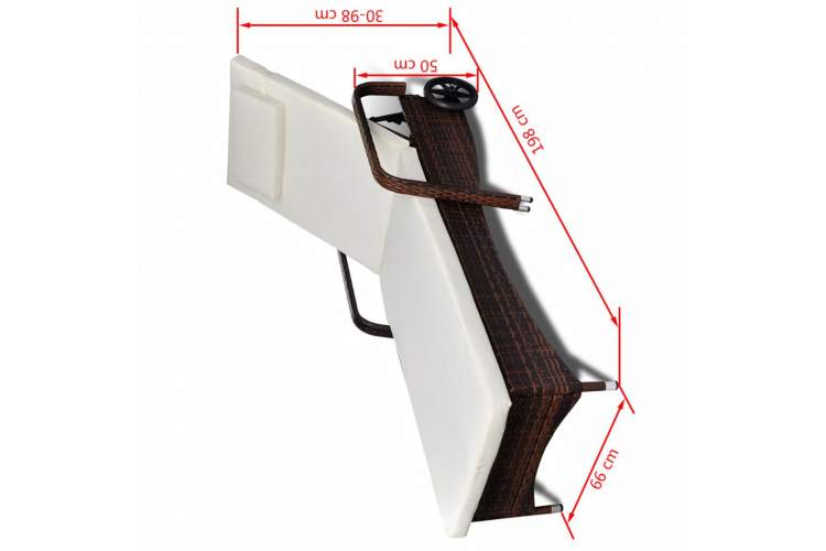 Шезлонг, лежак из искусственного ротанга на металлическом каркасе ТОСКАНА «TUSCANY» Dark brown арт.572217-6