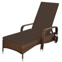 Шезлонг, лежак из искусственного ротанга на металлическом каркасе ТОСКАНА «TUSCANY» Dark brown арт.572217