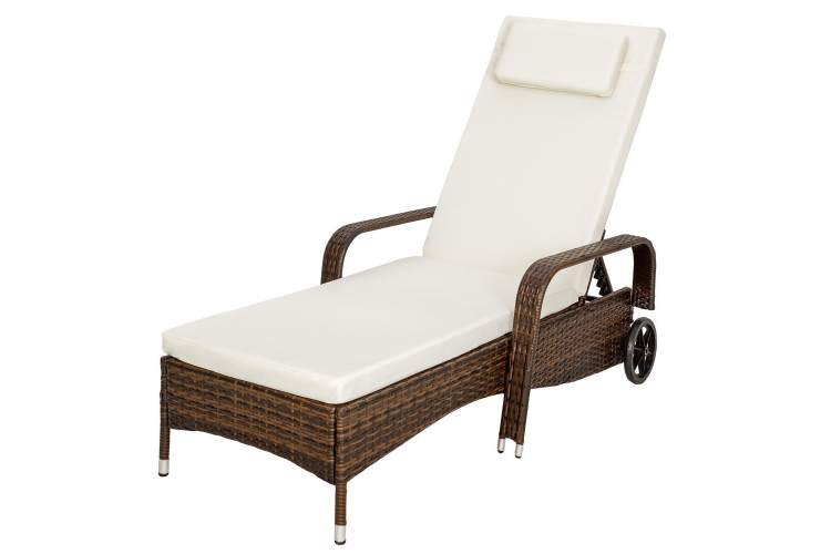 Шезлонг, лежак из искусственного ротанга на металлическом каркасе ТОСКАНА «TUSCANY» Dark brown арт.572217-5