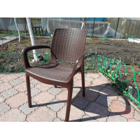 Стул с подлокотниками уличный Невада цвет коричневый