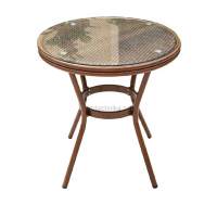 Стол алюминиевый круглый из искусственного ротанга D70 БАМБУК «BAMBOO» арт.2013 для веранды ресторана 