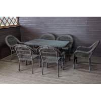 Садовый комплект мебели из искусственного ротанга Мэдисон НЬЮ (Medison NEW) 6 кресел + стол без подушек
